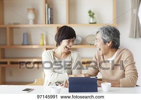 Japanese senior couple View Large Photo Image Stock Image - Japanese senior couple. Fotosearch