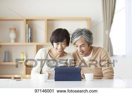 Japanese senior couple View Large Photo Image Stock Image - Japanese senior couple. Fotosearch
