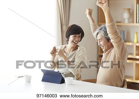 Japanese senior couple View Large Photo Image Stock Image - Japanese senior couple. Fotosearch