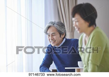 Japanese senior couple View Large Photo Image Stock Image - Japanese senior couple. Fotosearch