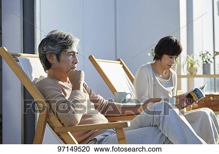 Stock Image - Japanese senior couple. Fotosearch