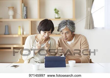 Stock Photo - Japanese senior couple. Fotosearch