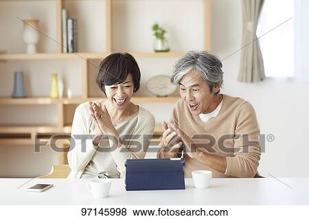 Stock Photo - Japanese senior couple. Fotosearch