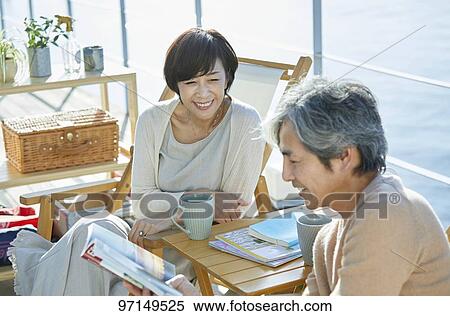 Stock Photography - Japanese senior couple. Fotosearch