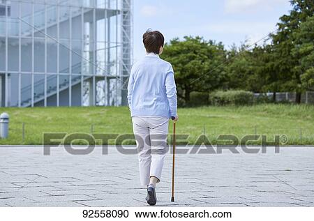 Stock Image - Japanese senior woman. Fotosearch