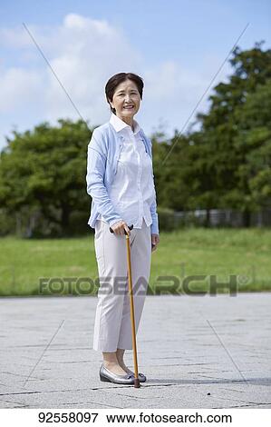 Stock Photo - Japanese senior woman. Fotosearch