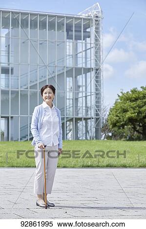 Stock Photography - Japanese senior woman. Fotosearch