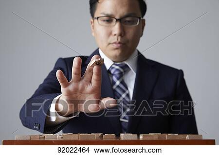 Picture - Japanese shogi player. Fotosearch