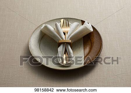 Stock Image - Japanese style tableware. Fotosearch