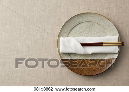 Stock Image - Japanese style tableware. Fotosearch