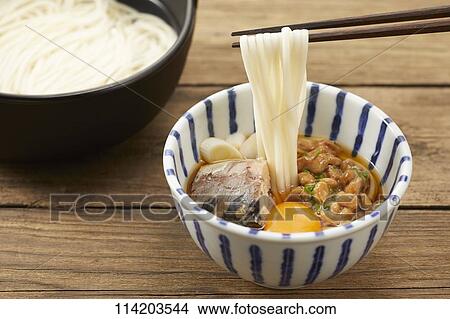 Picture - Japanese style Udon noodles. Fotosearch