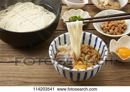 Japanese style Udon noodles View Large Photo Image Stock Image - Japanese style Udon noodles. Fotosearch