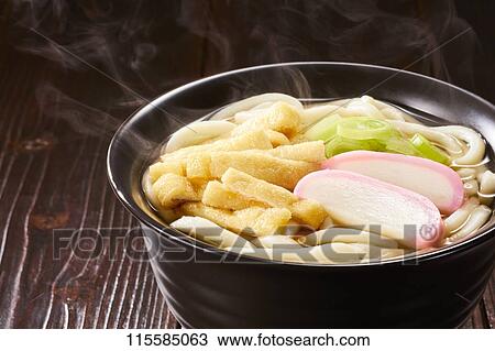 Stock Image - Japanese style udon noodles. Fotosearch