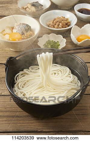 Japanese style Udon noodles View Large Photo Image Stock Photo - Japanese style Udon noodles. Fotosearch