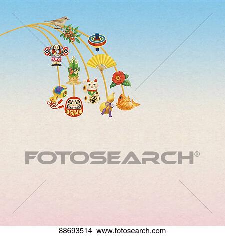 Japanese traditional decorations illustration View Large Photo Image Picture - Japanese traditional decorations illustration. Fotosearch