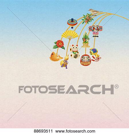 Japanese traditional decorations illustration View Large Photo Image Stock Image - Japanese traditional decorations illustration. Fotosearch