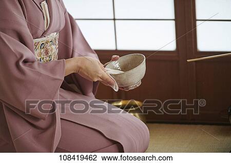 Stock Image - Japanese traditional tea ceremony. Fotosearch