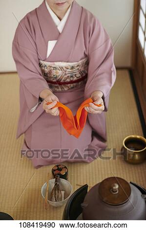 Stock Image - Japanese traditional tea ceremony. Fotosearch