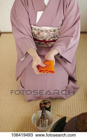Stock Image - Japanese traditional tea ceremony. Fotosearch