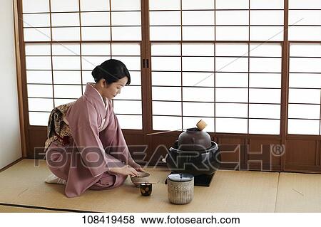 Stock Photo - Japanese traditional tea ceremony. Fotosearch