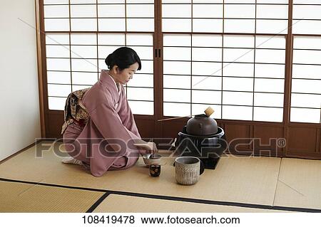 Japanese traditional tea ceremony View Large Photo Image Stock Photo - Japanese traditional tea ceremony. Fotosearch