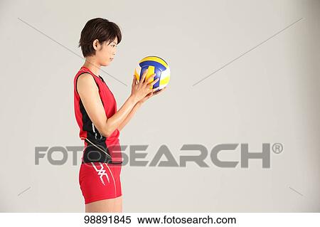 Japanese volley player in the studio View Large Photo Image Stock Photography - Japanese volley player in the studio. Fotosearch