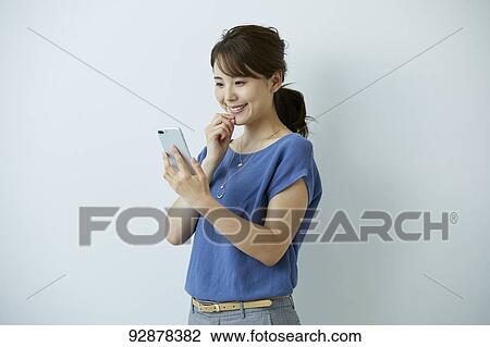 Stock Image - Japanese woman portrait. Fotosearch
