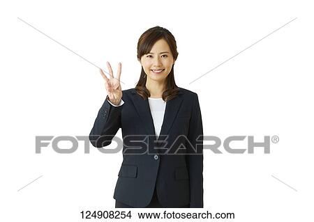 Picture - Japanese woman studio portrait. Fotosearch