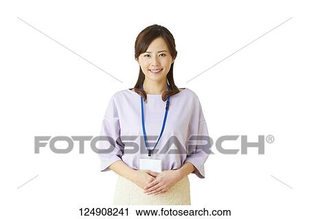 Stock Image - Japanese woman studio portrait. Fotosearch
