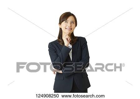 Stock Image - Japanese woman studio portrait. Fotosearch