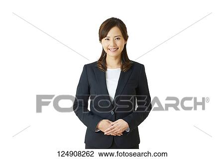 Stock Image - Japanese woman studio portrait. Fotosearch