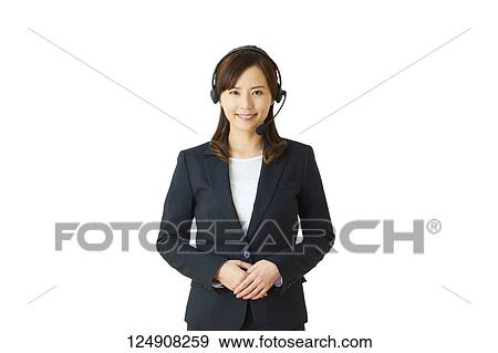 Stock Photo - Japanese woman studio portrait. Fotosearch