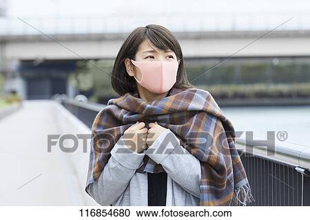 Japanese woman wearing mask View Large Photo Image Stock Image - Japanese woman wearing mask. Fotosearch