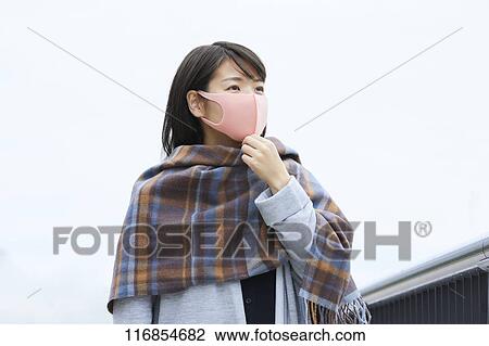 Japanese woman wearing mask View Large Photo Image Stock Image - Japanese woman wearing mask. Fotosearch