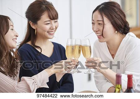 Japanese women having home party View Large Photo Image Stock Image - Japanese women having home party. Fotosearch