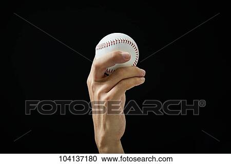 Male hand holding baseball ball View Large Photo Image Stock Image - Male hand holding baseball ball. Fotosearch