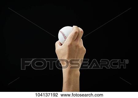 Male hand holding baseball ball View Large Photo Image Stock Image - Male hand holding baseball ball. Fotosearch