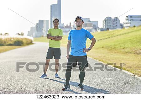 Mature Japanese man training downtown View Large Photo Image Stock Image - Mature Japanese man training downtown. Fotosearch