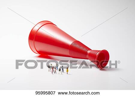Stock Photo - Miniature figures cheering. Fotosearch