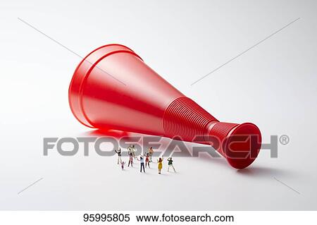 Stock Photography - Miniature figures cheering. Fotosearch