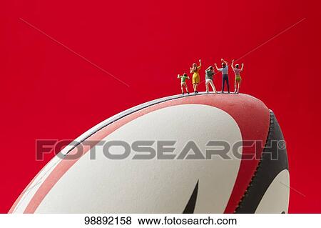 Miniatures and rugby ball View Large Photo Image Stock Photo - Miniatures and rugby ball. Fotosearch
