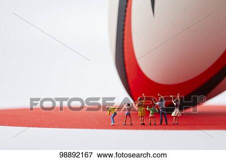 Miniatures and rugby ball View Large Photo Image Stock Photo - Miniatures and rugby ball. Fotosearch