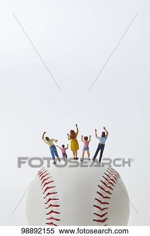 Stock Photography - Miniatures on baseball. Fotosearch