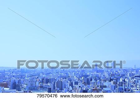 Stock Photograph - Osaka cityscape. Fotosearch