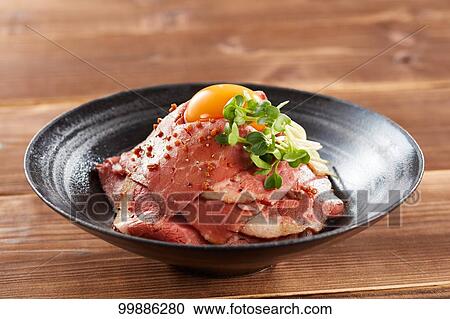 Roast beef rice bowl View Large Photo Image Stock Image - Roast beef rice bowl. Fotosearch