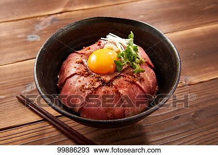 Roast beef rice bowl View Large Photo Image Stock Image - Roast beef rice bowl. Fotosearch