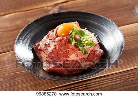 Stock Photo - Roast beef rice bowl. Fotosearch