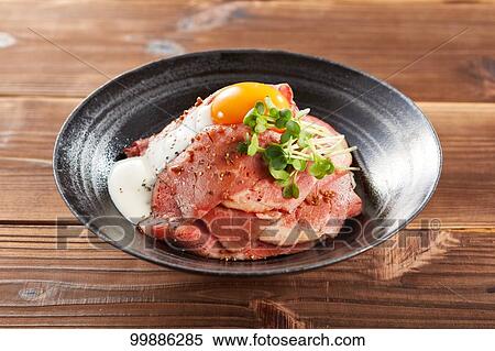 Roast beef rice bowl View Large Photo Image Stock Photography - Roast beef rice bowl. Fotosearch