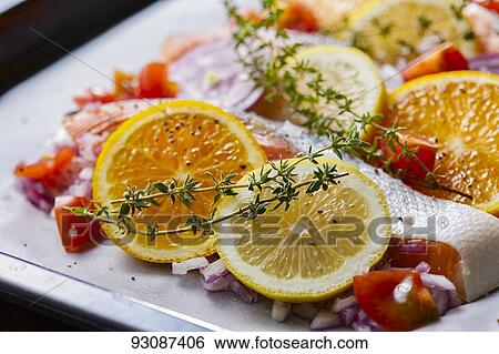 Salmon dish View Large Photo Image Stock Photograph - Salmon dish. Fotosearch