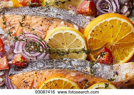 Stock Photograph - Salmon dish. Fotosearch